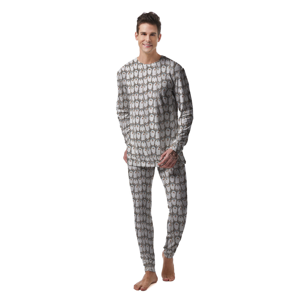 Siberian Husky Cute Print Pattern Men's Pajamas-grizzshop
