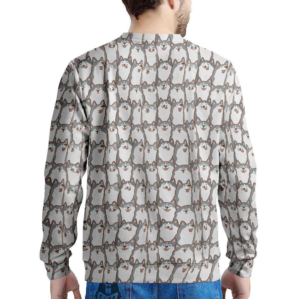 Siberian Husky Cute Print Pattern Men's Sweatshirt-grizzshop