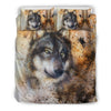 Siberian Husky Drawing Print Duvet Cover Bedding Set-grizzshop