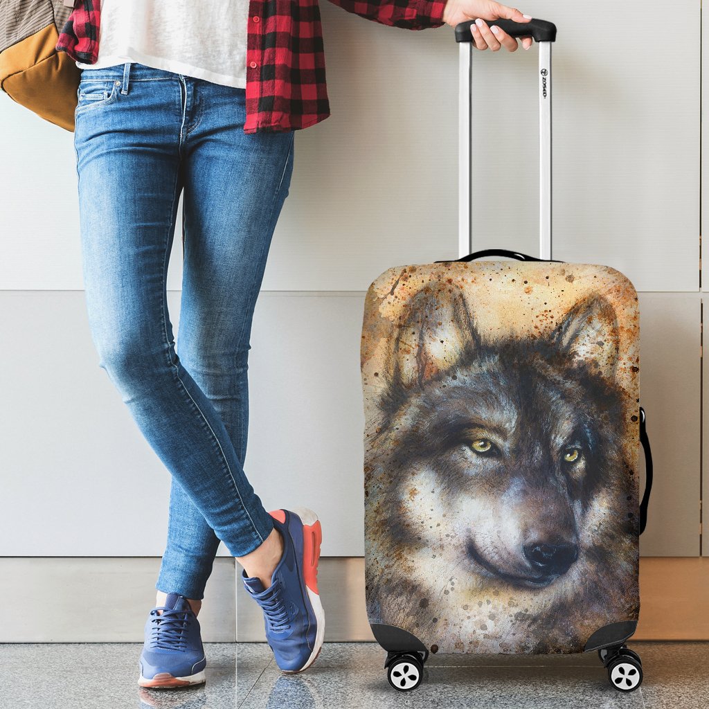 Siberian Husky Drawing Print Luggage Cover Protector-grizzshop