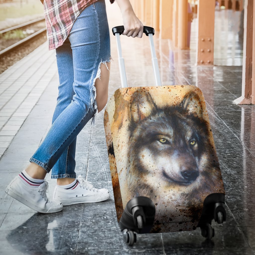 Siberian Husky Drawing Print Luggage Cover Protector-grizzshop