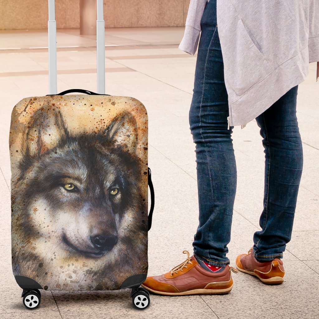 Siberian Husky Drawing Print Luggage Cover Protector-grizzshop