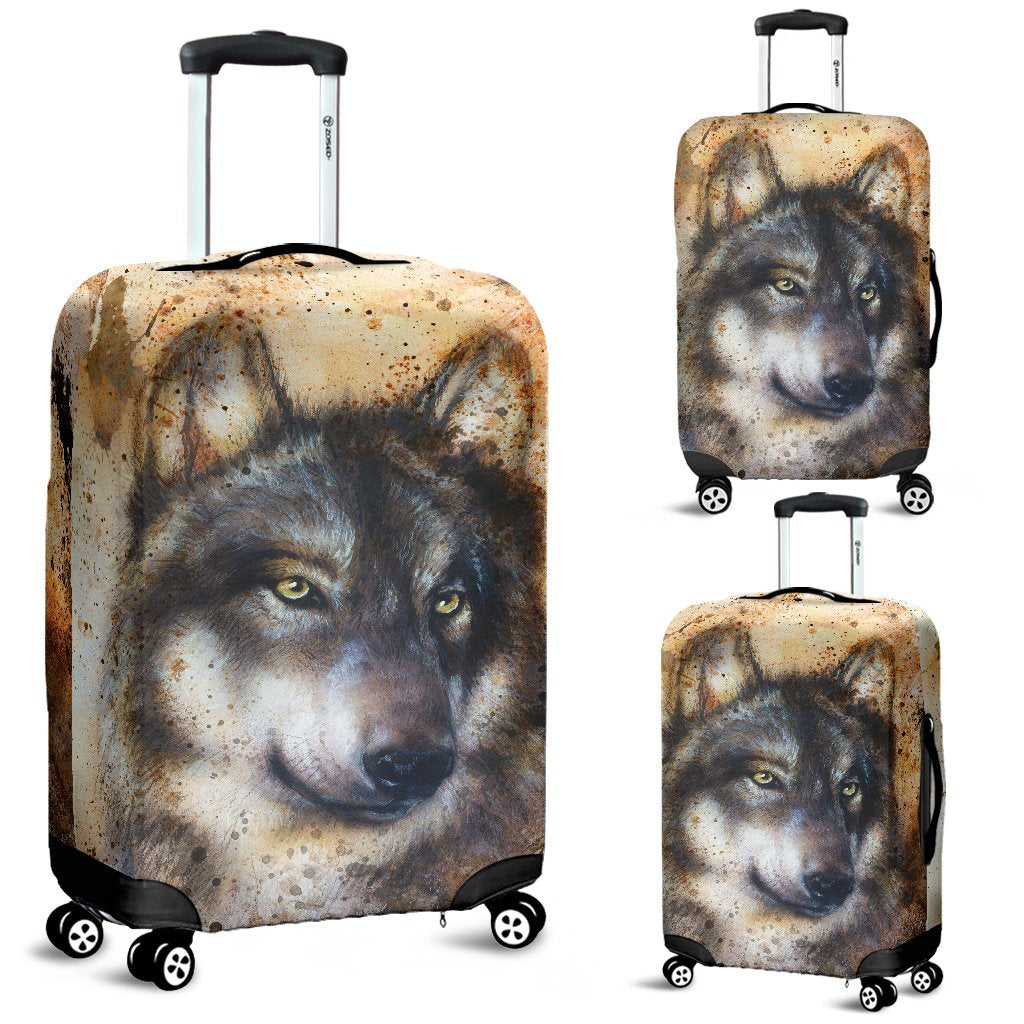 Siberian Husky Drawing Print Luggage Cover Protector-grizzshop