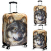 Siberian Husky Drawing Print Luggage Cover Protector-grizzshop
