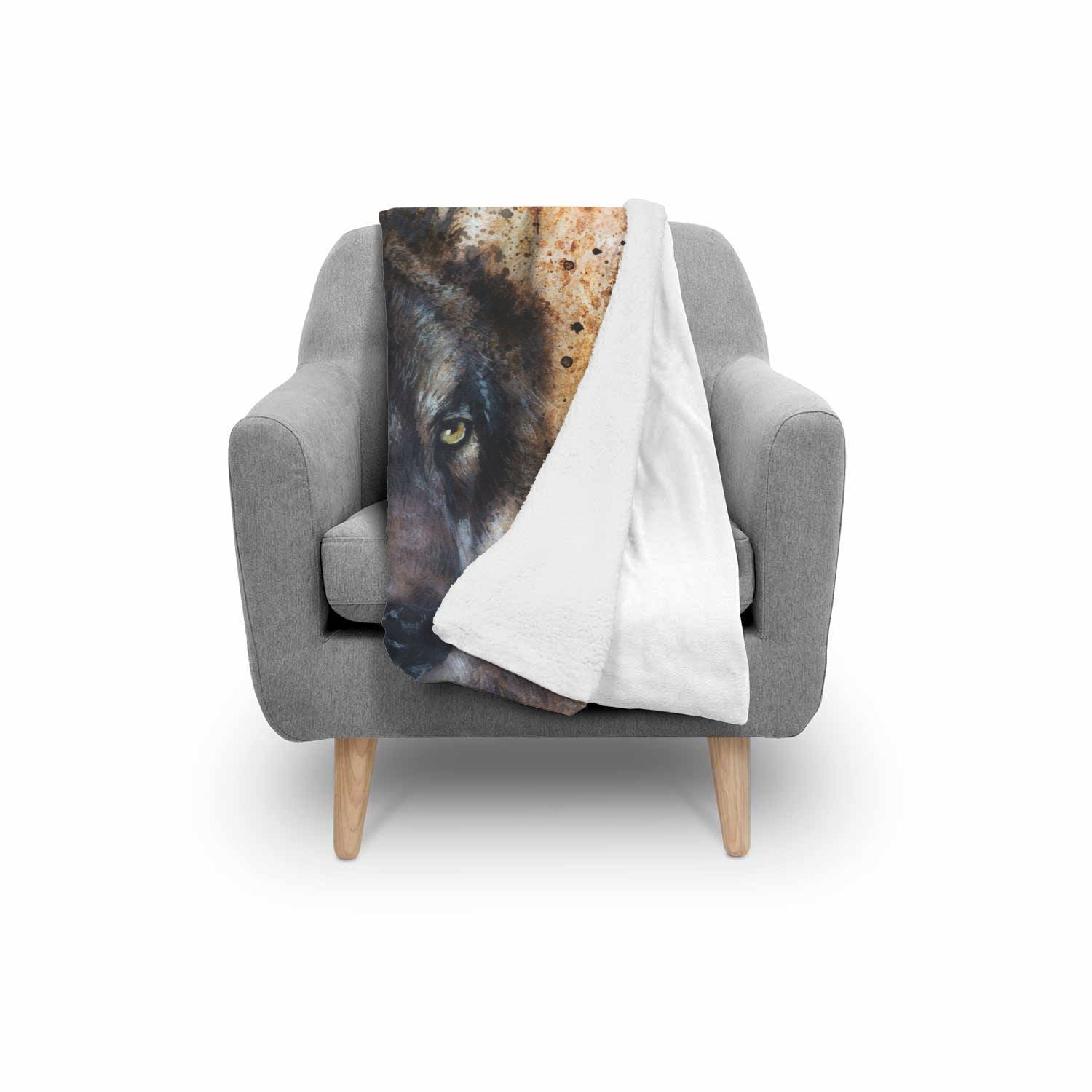Siberian Husky Drawing Print Throw Blanket-grizzshop