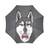 Siberian Husky Funny Glass Print Foldable Umbrella-grizzshop