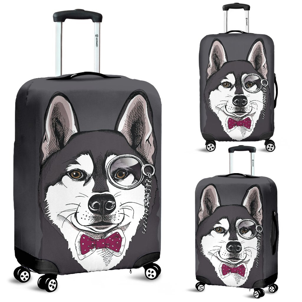 Siberian Husky Funny Glass Print Luggage Cover Protector-grizzshop