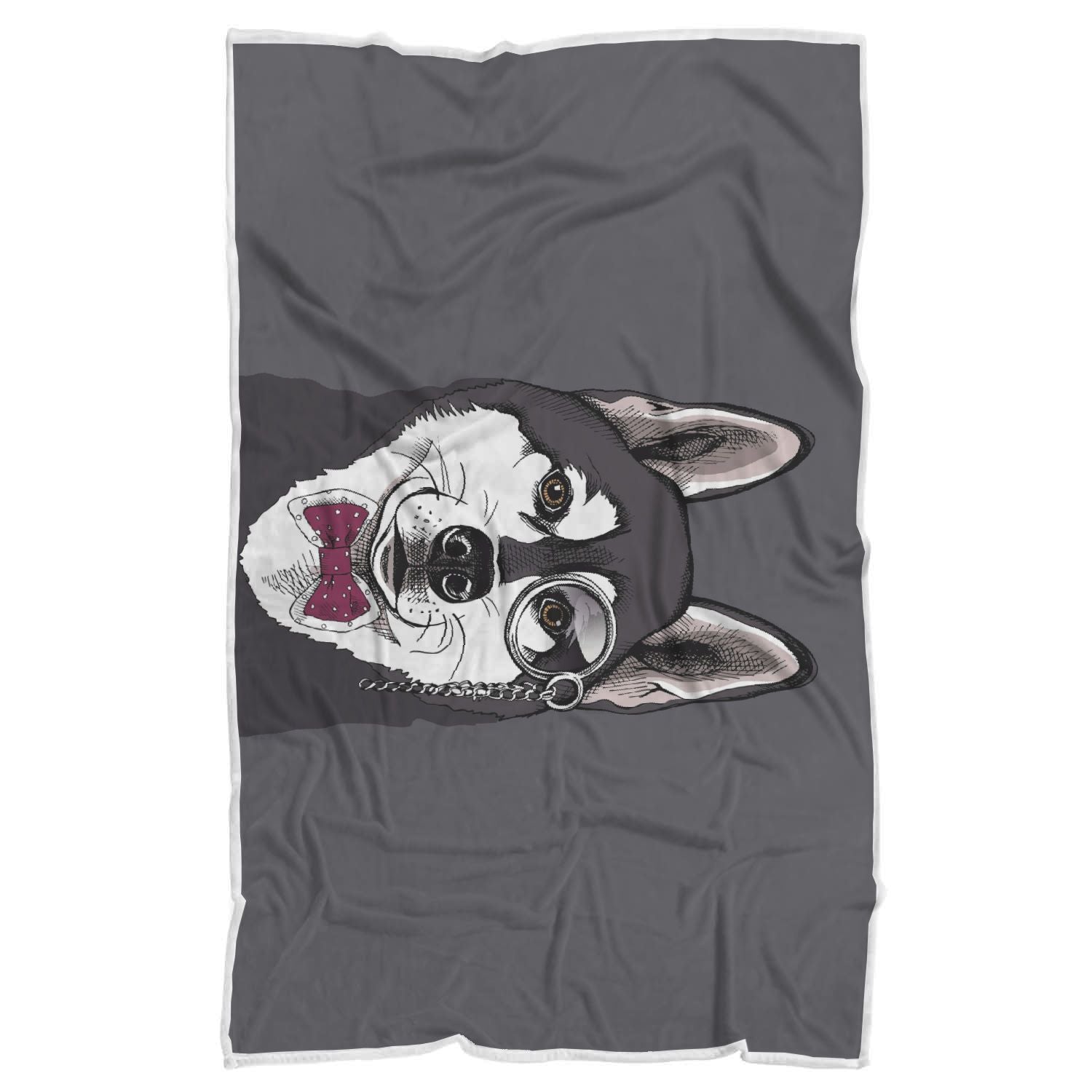 Siberian Husky Funny Glass Print Throw Blanket-grizzshop