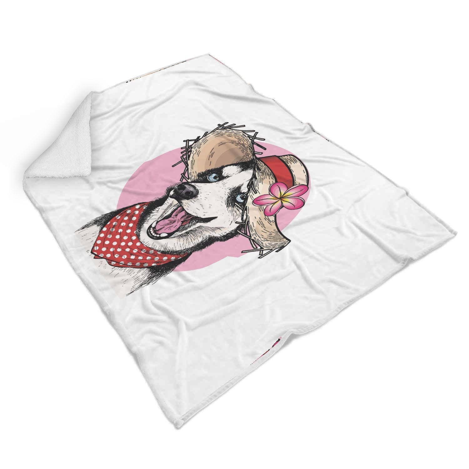 Siberian Husky Hat Print Throw Blanket-grizzshop