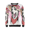 Siberian Husky Hat Print Women Crewneck Sweatshirt-grizzshop