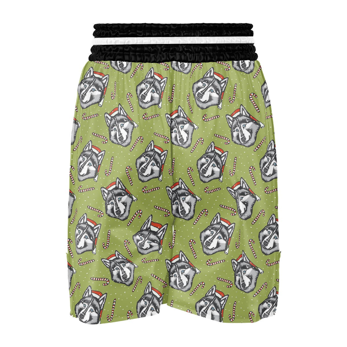 Siberian Husky Santa Print Pattern Boxing Shorts-grizzshop