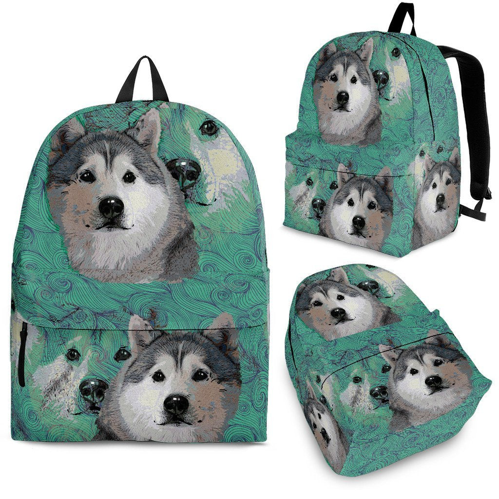 Siberian husky Pattern Print Backpack-grizzshop