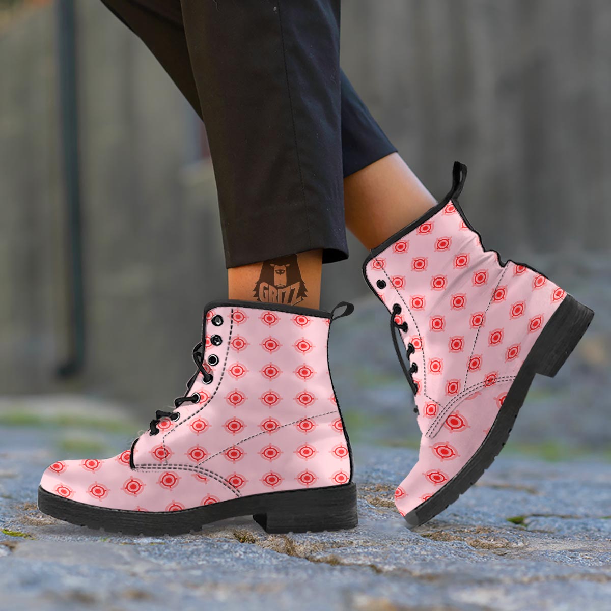Sight Red Gun Print Pattern Leather Boots-grizzshop