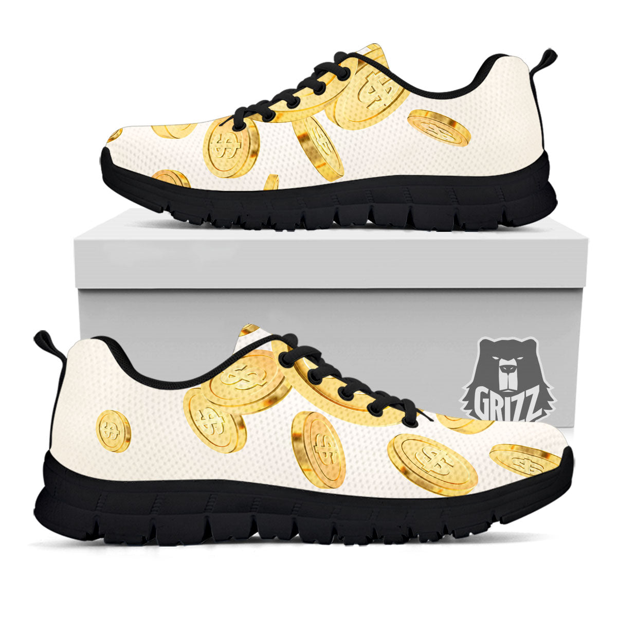 Sign Explosion Golden Dollar Print Black Sneaker-grizzshop