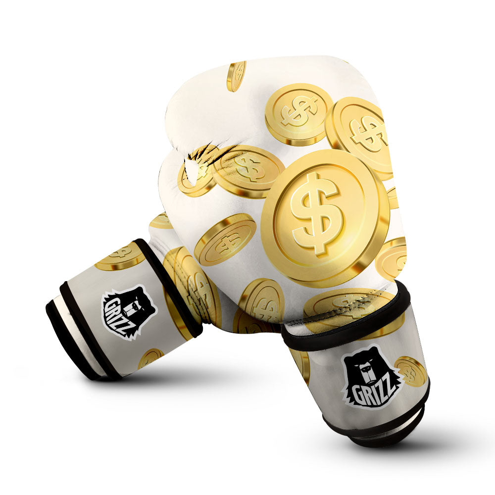 Sign Explosion Golden Dollar Print Boxing Gloves-grizzshop