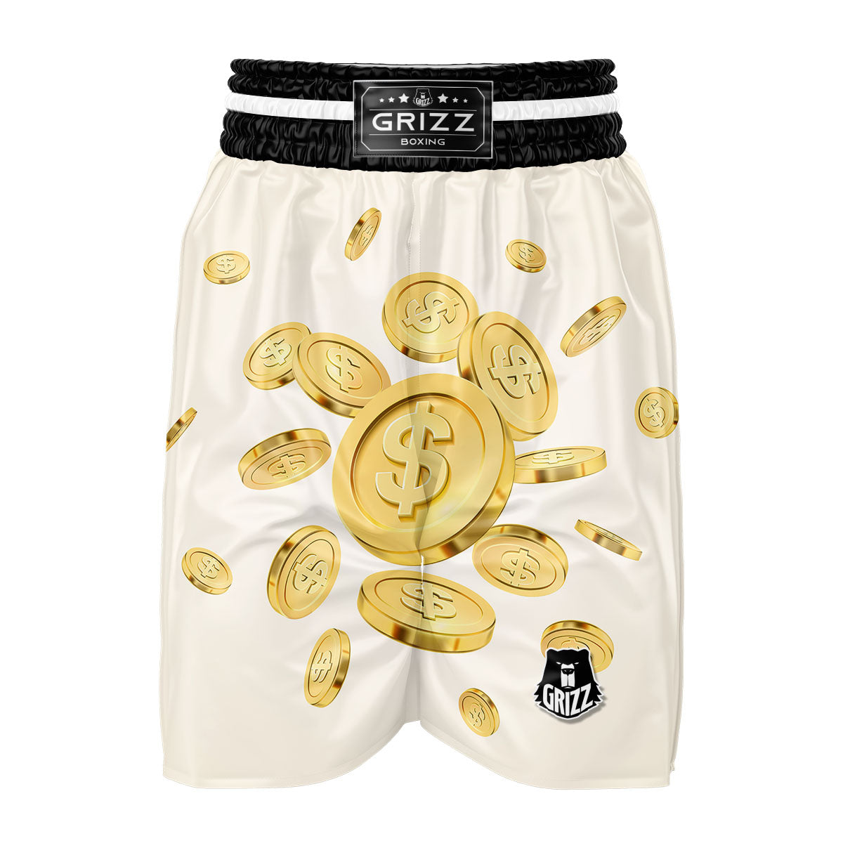 Sign Explosion Golden Dollar Print Boxing Shorts-grizzshop