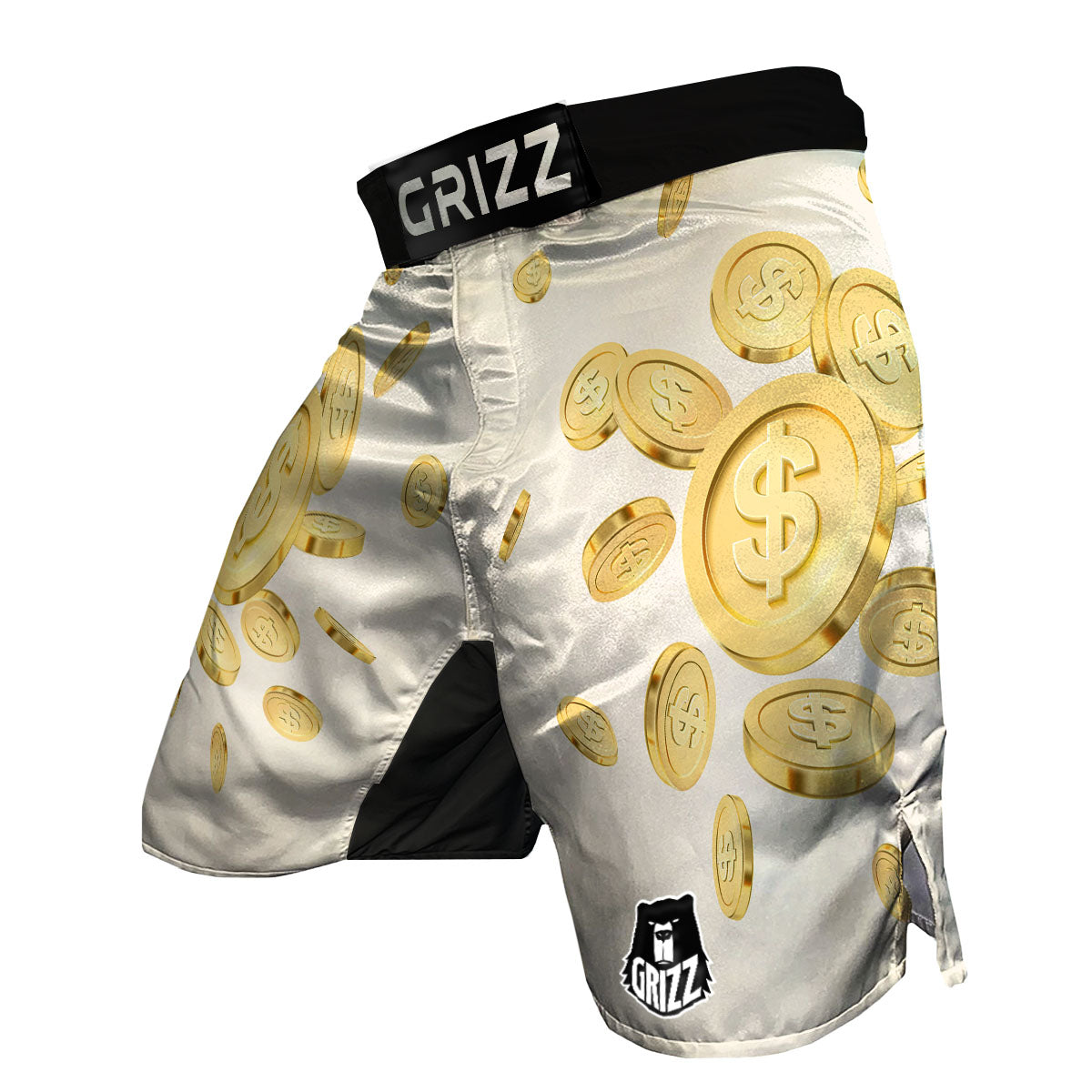 Sign Explosion Golden Dollar Print MMA Shorts-grizzshop