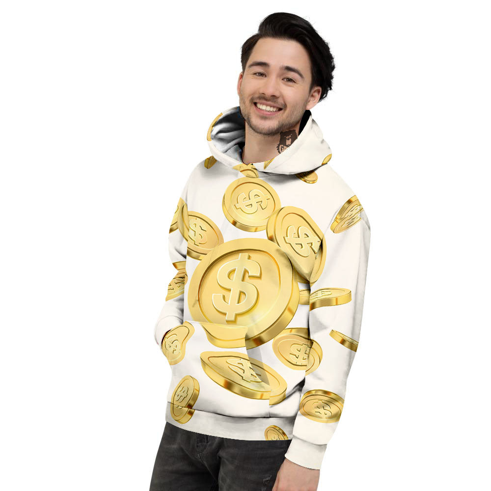 Sign Explosion Golden Dollar Print Men's Hoodie-grizzshop