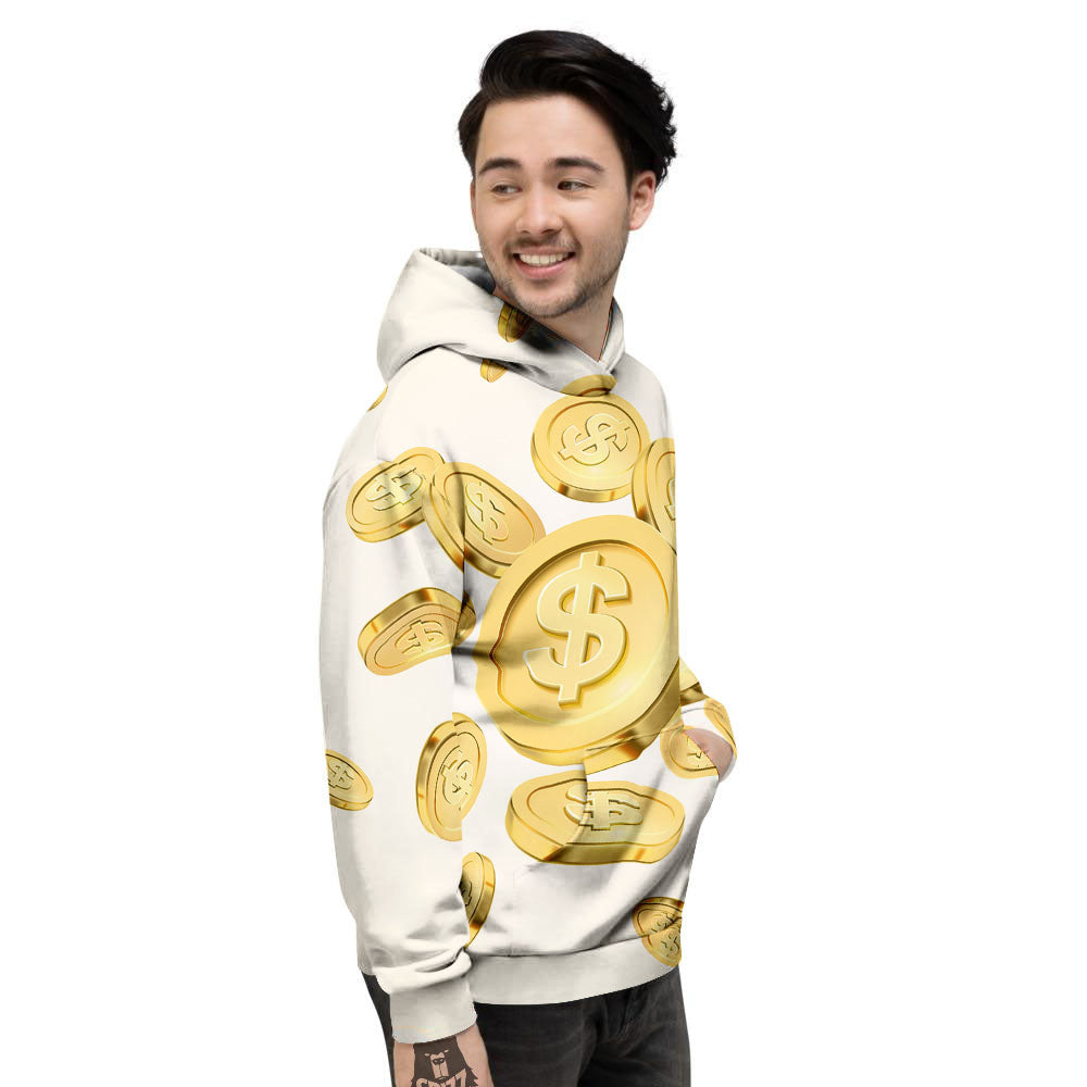 Sign Explosion Golden Dollar Print Men's Hoodie-grizzshop