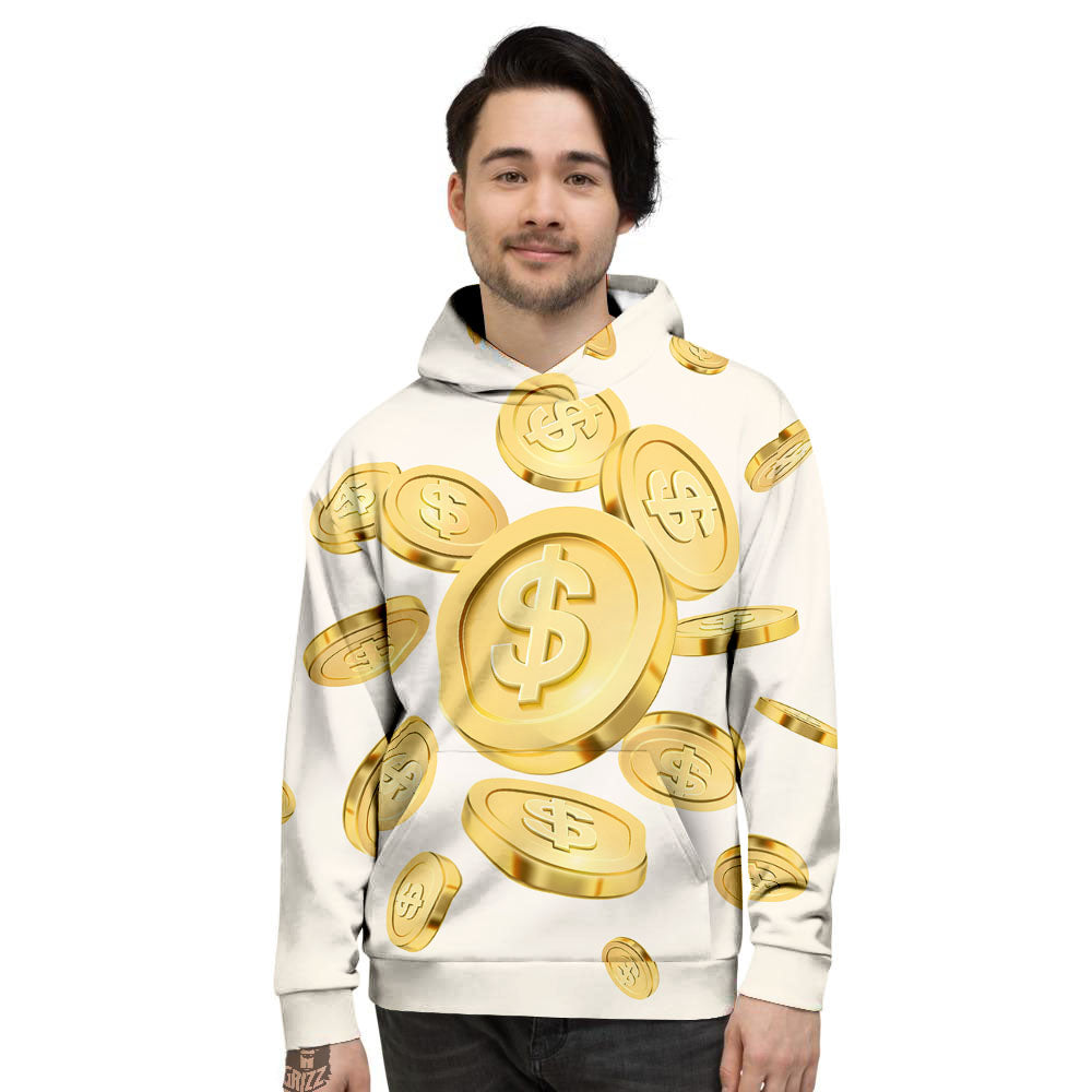 Sign Explosion Golden Dollar Print Men's Hoodie-grizzshop