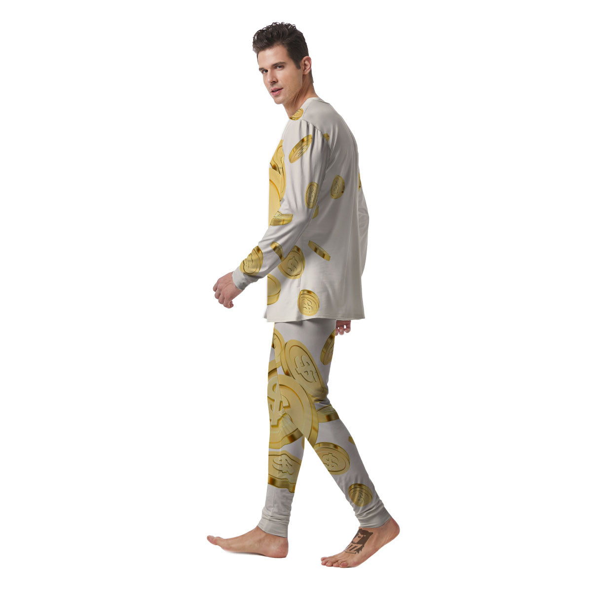 Sign Explosion Golden Dollar Print Men's Pajamas-grizzshop