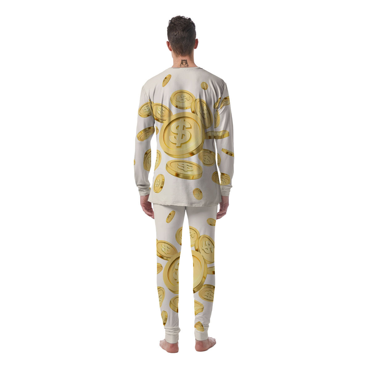 Sign Explosion Golden Dollar Print Men's Pajamas-grizzshop
