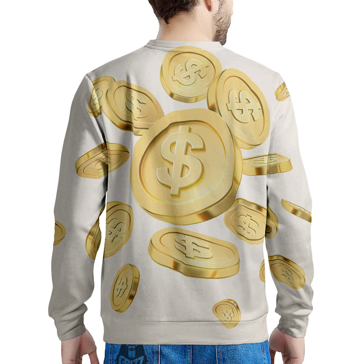 Sign Explosion Golden Dollar Print Men's Sweatshirt-grizzshop