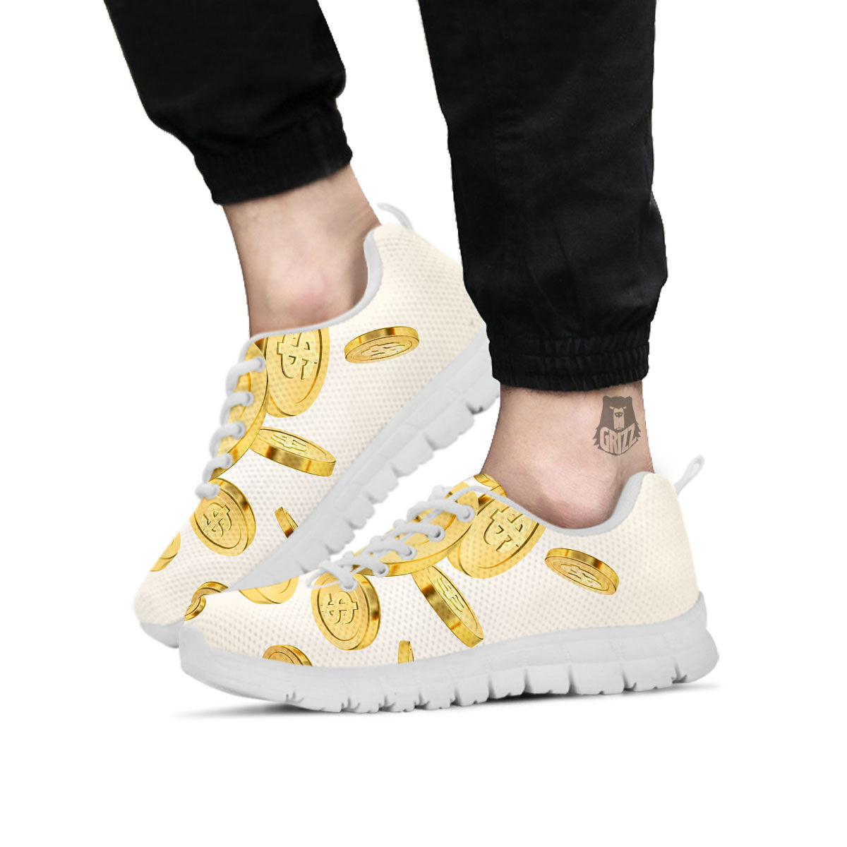 Sign Explosion Golden Dollar Print White Sneaker-grizzshop