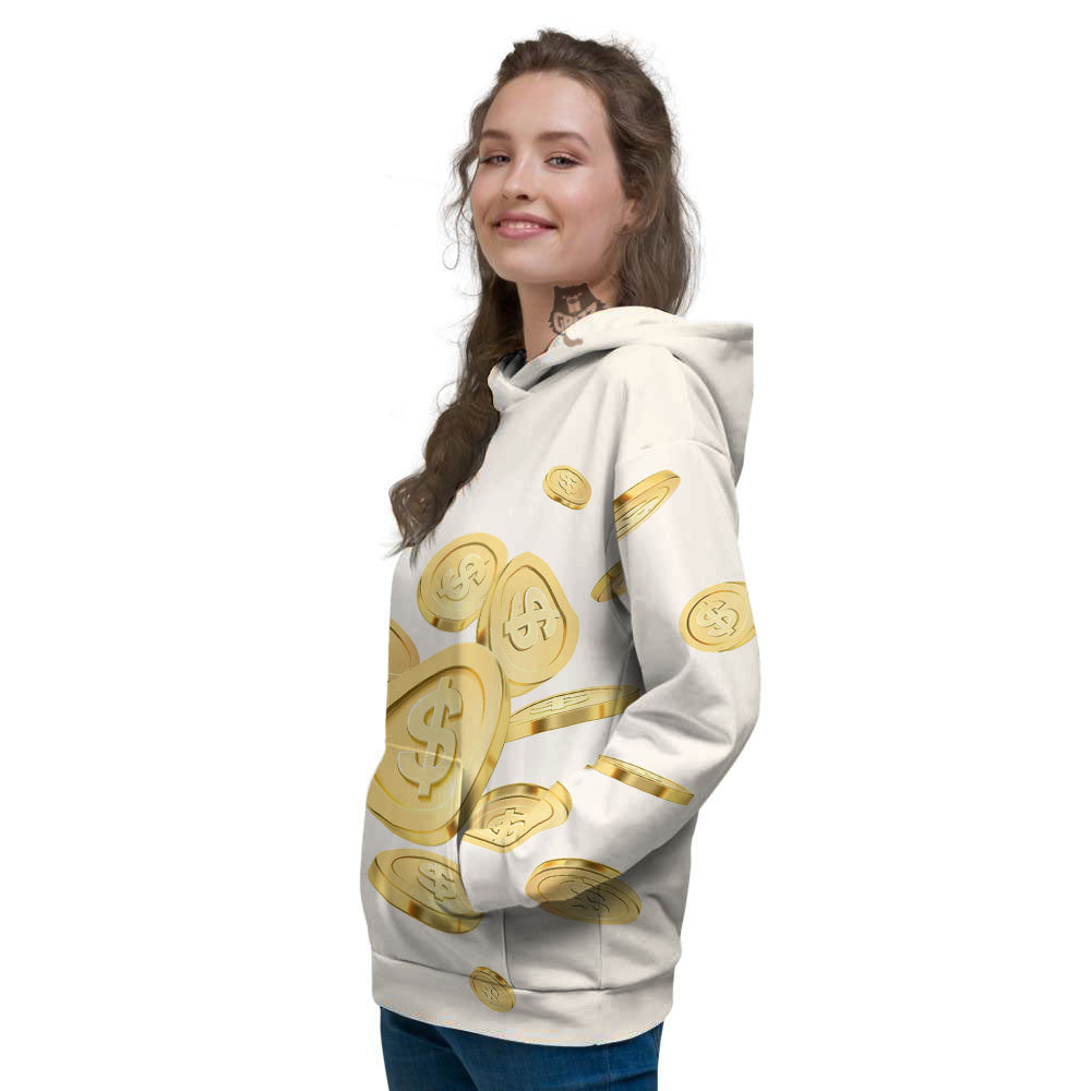 Sign Explosion Golden Dollar Print Women's Hoodie-grizzshop