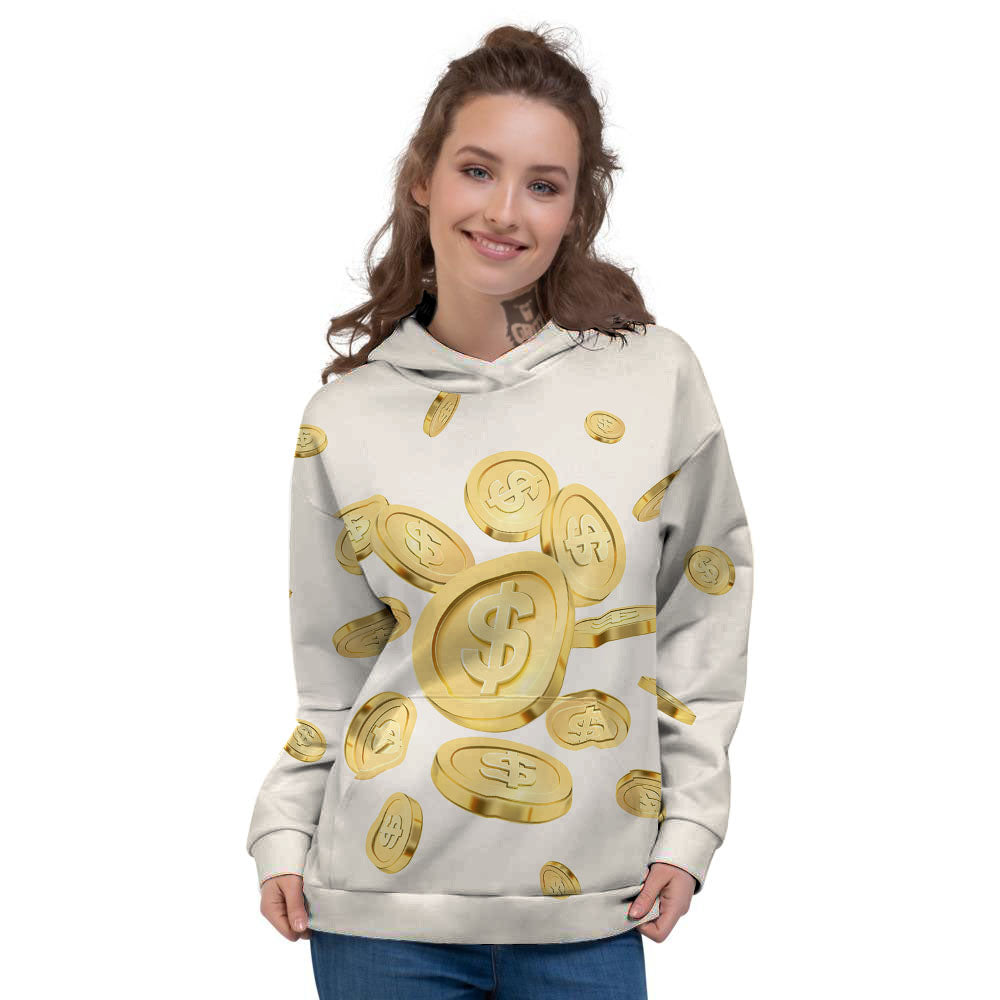 Sign Explosion Golden Dollar Print Women's Hoodie-grizzshop