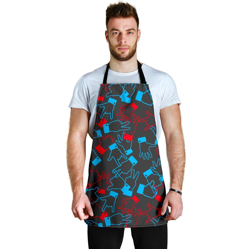 Sign Language Pattern Print Men's Apron-grizzshop