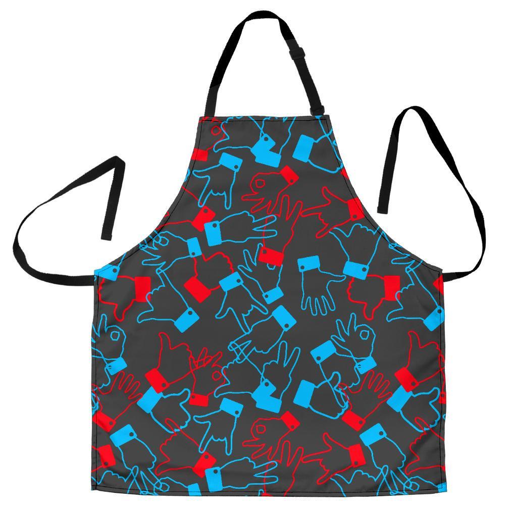 Sign Language Pattern Print Men's Apron-grizzshop