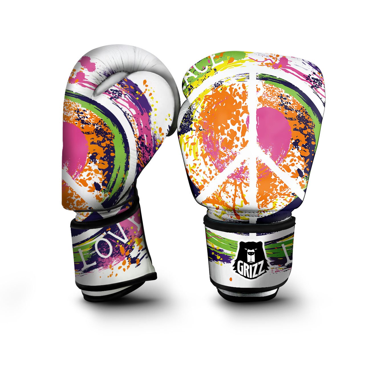 Sign Peace Rasta Print Boxing Gloves-grizzshop
