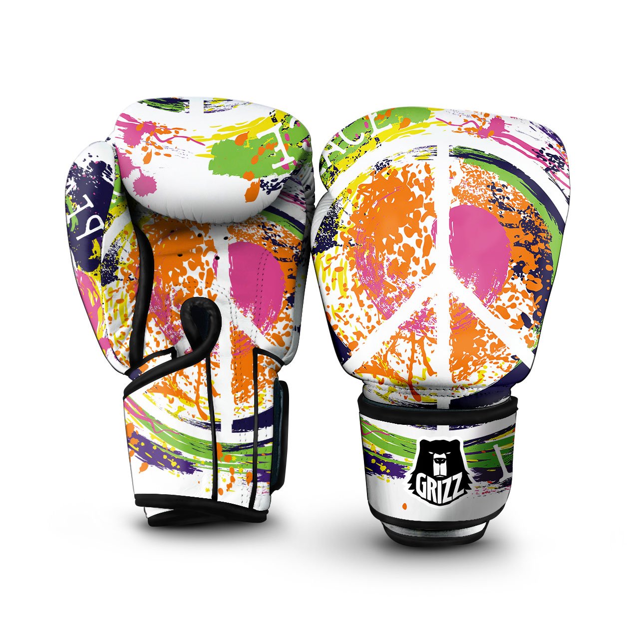 Sign Peace Rasta Print Boxing Gloves-grizzshop