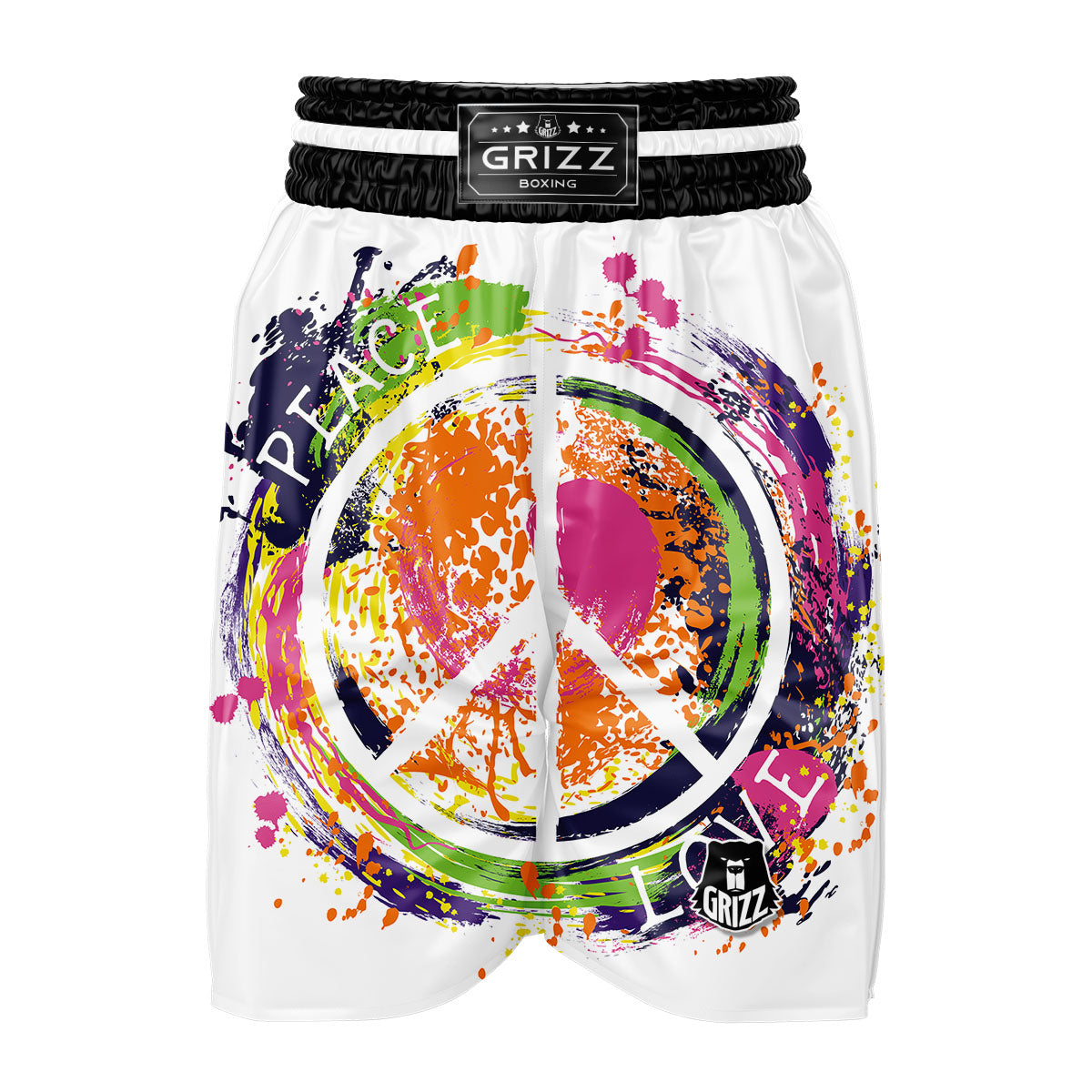 Sign Peace Rasta Print Boxing Shorts-grizzshop