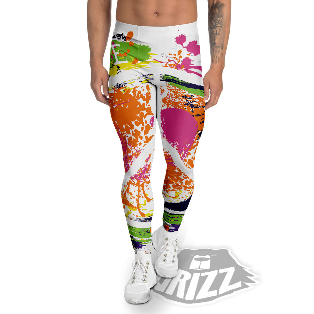 Sign Peace Rasta Print Men's Leggings-grizzshop