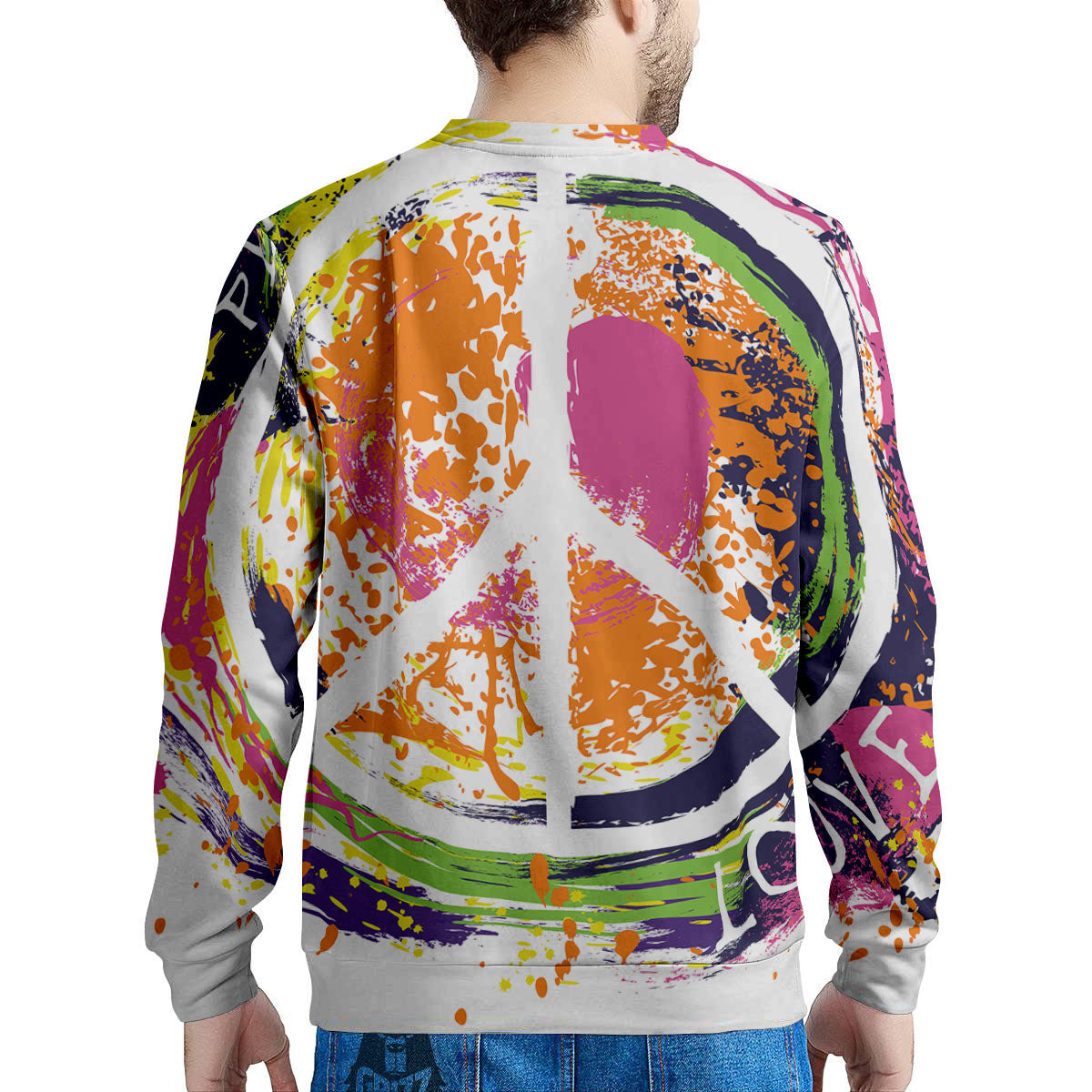 Sign Peace Rasta Print Men's Sweatshirt-grizzshop