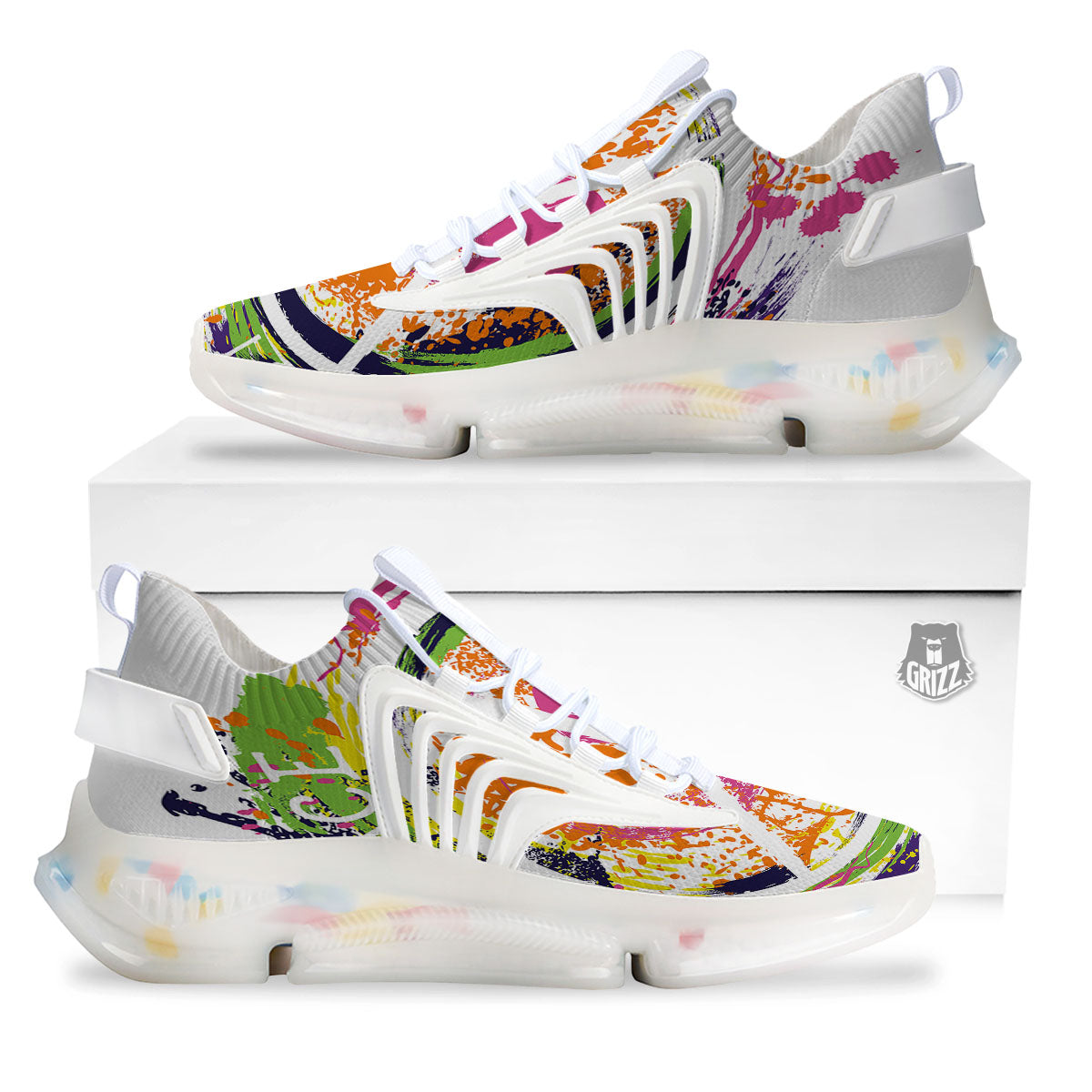 Sign Peace Rasta Print White Gym Shoes-grizzshop