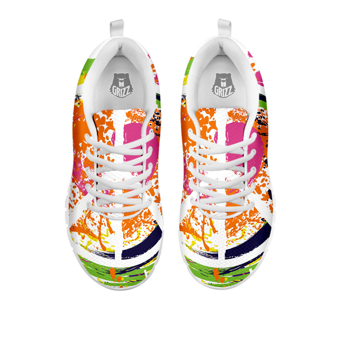 Sign Peace Rasta Print White Sneaker-grizzshop