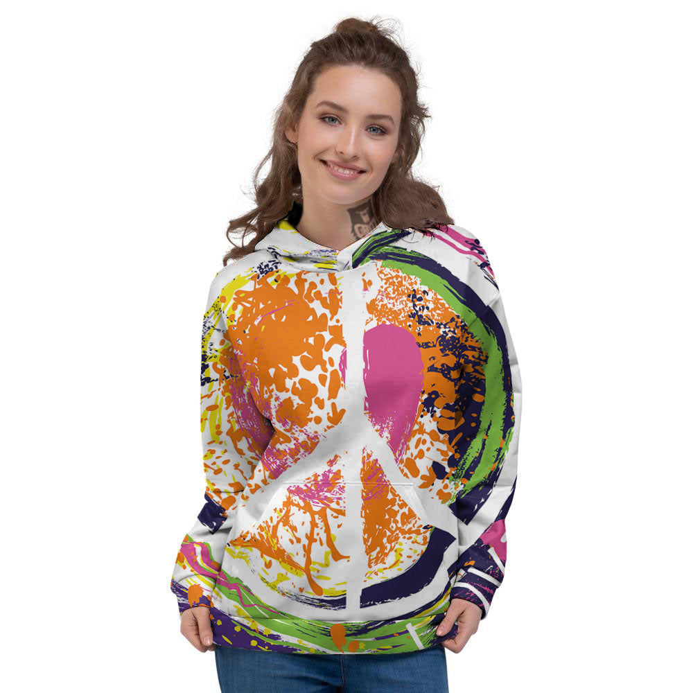 Sign Peace Rasta Print Women's Hoodie-grizzshop