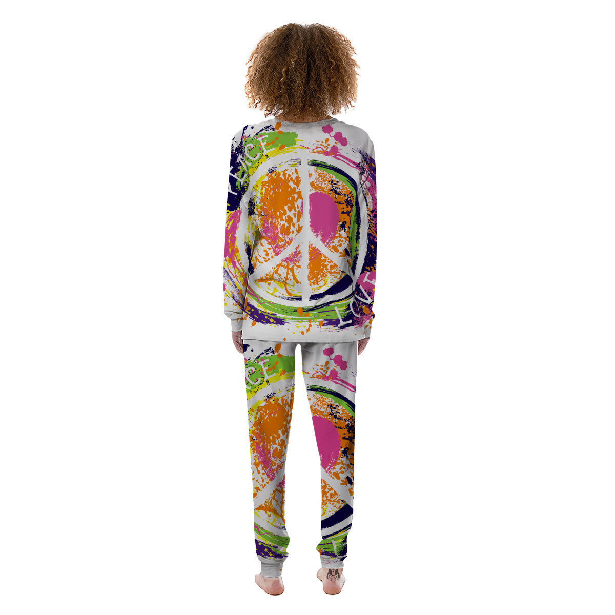 Sign Peace Rasta Print Women's Pajamas-grizzshop