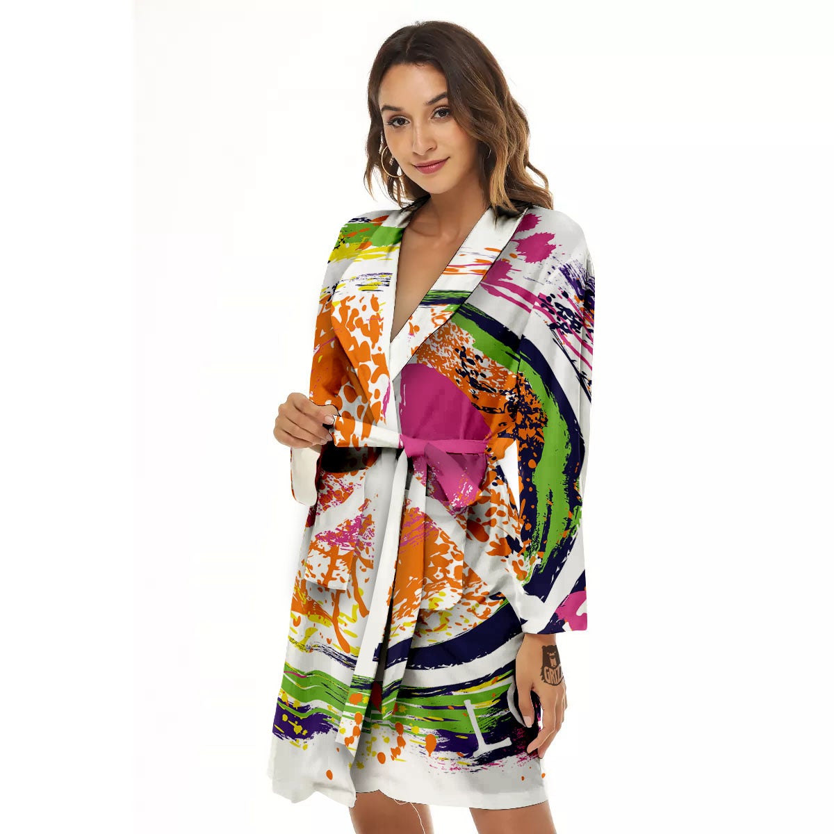 Sign Peace Rasta Print Women's Robe-grizzshop
