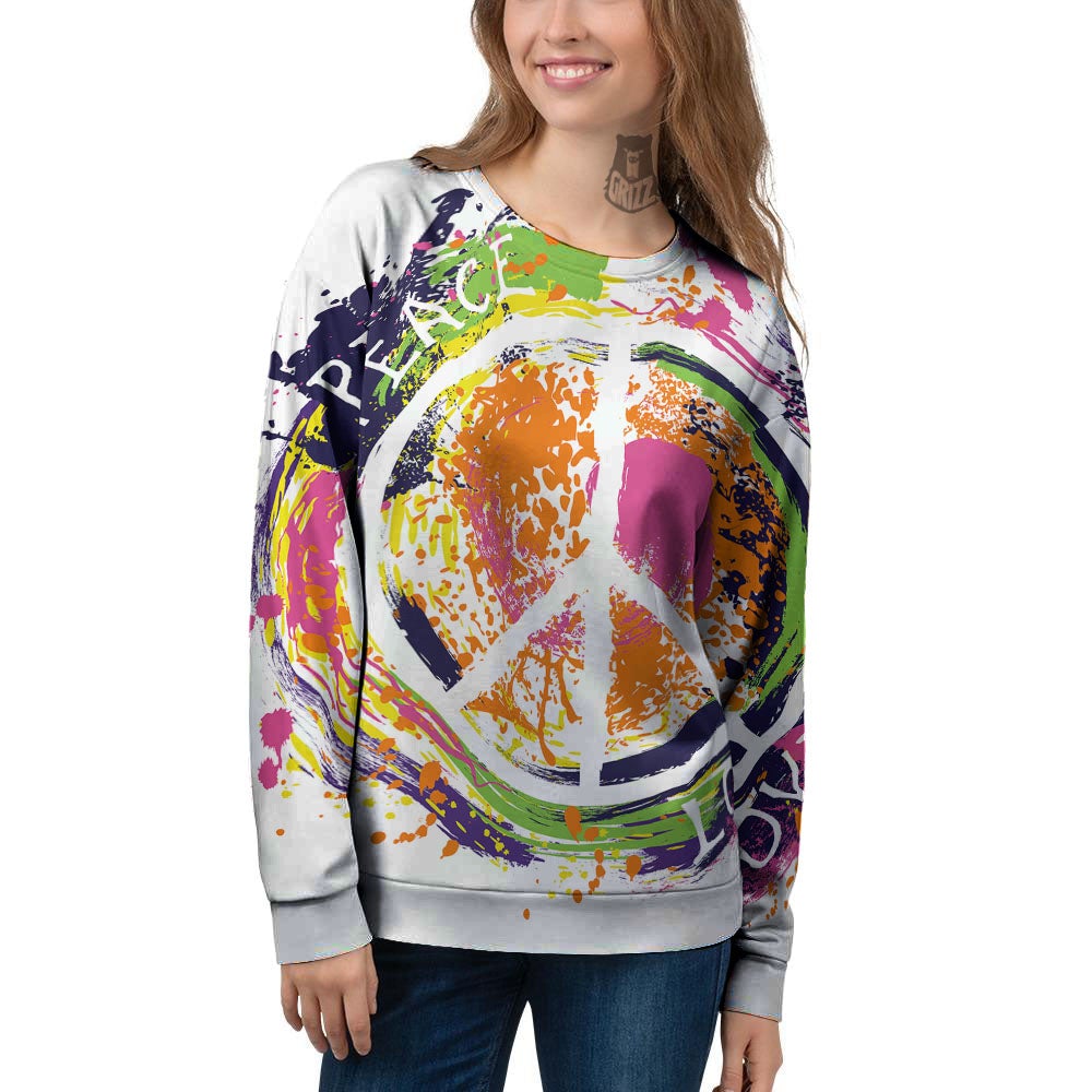 Sign Peace Rasta Print Women's Sweatshirt-grizzshop