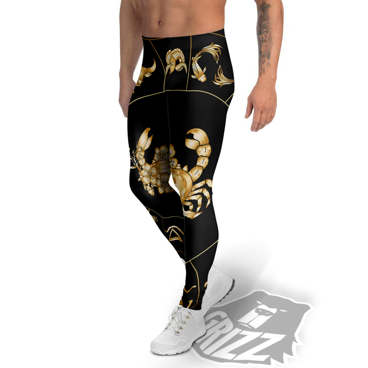 Signs Astrological And Cancer Print Men's Leggings-grizzshop