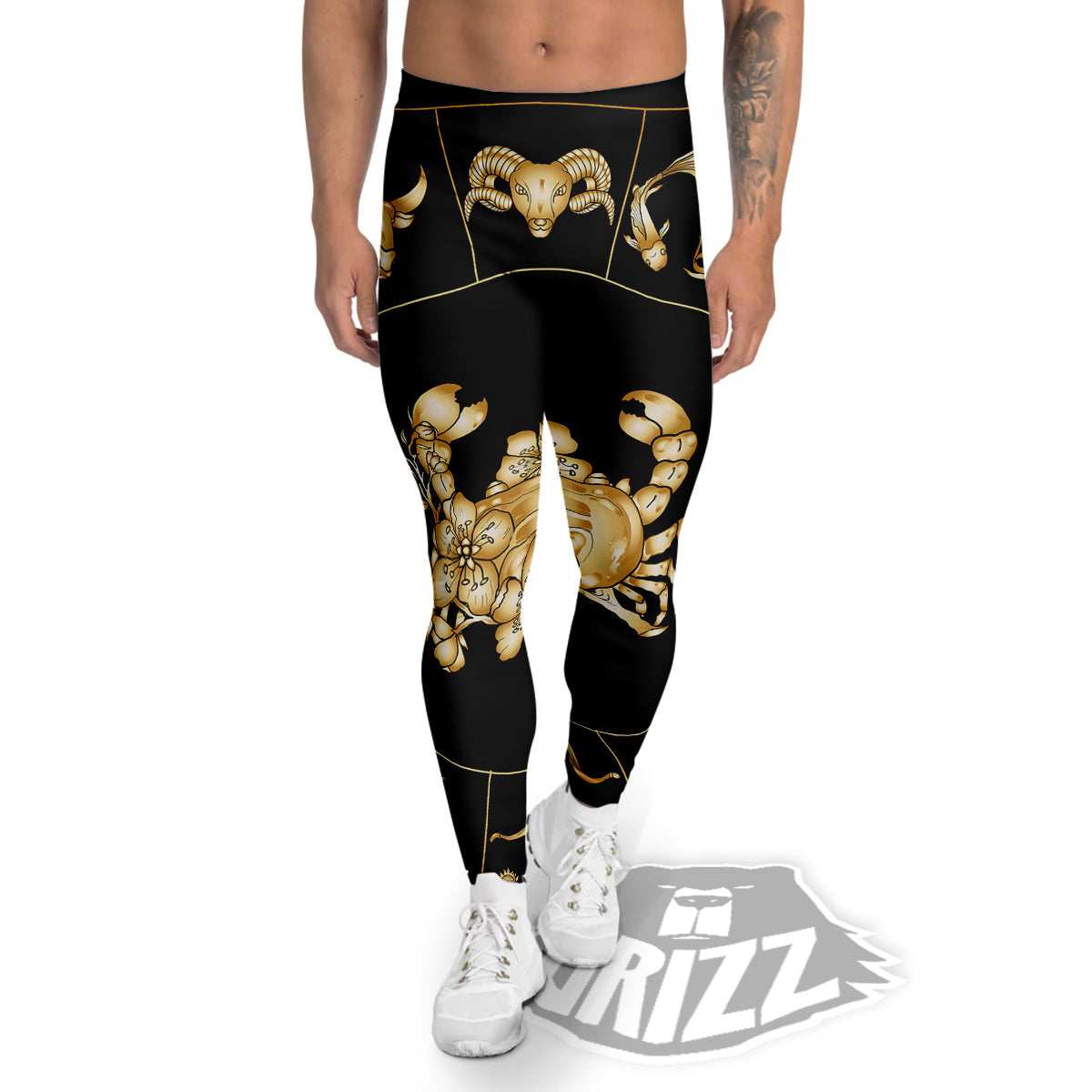 Signs Astrological And Cancer Print Men's Leggings-grizzshop