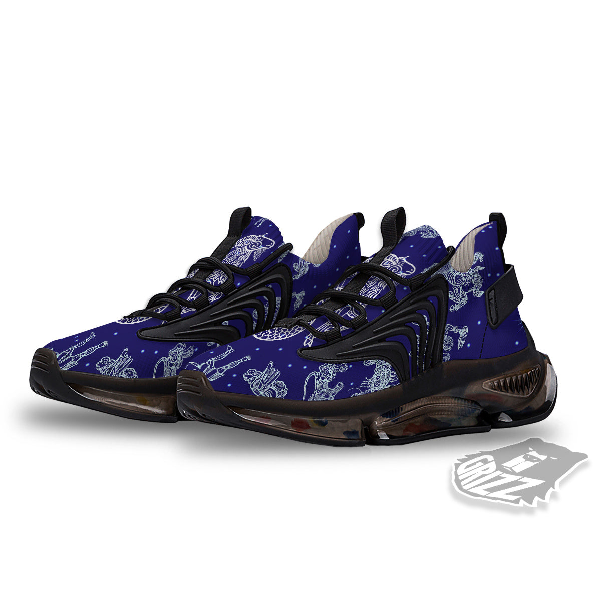 Signs Astrological And Capricorn Print Black Gym Shoes-grizzshop