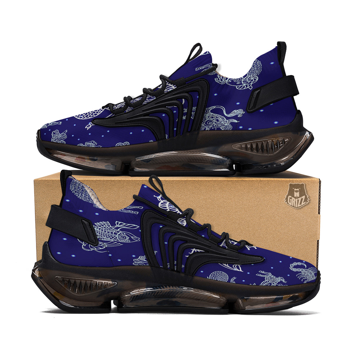 Signs Astrological And Capricorn Print Black Gym Shoes-grizzshop