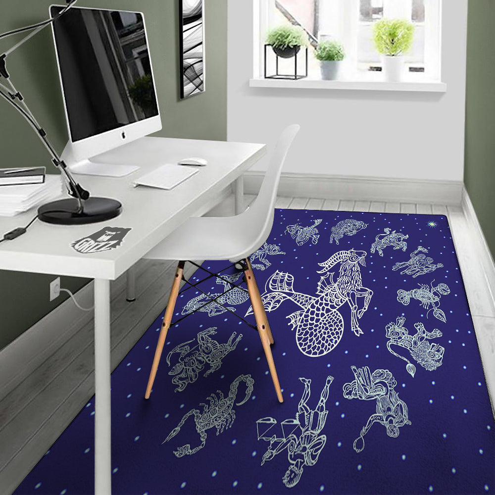 Signs Astrological And Capricorn Print Floor Mat-grizzshop