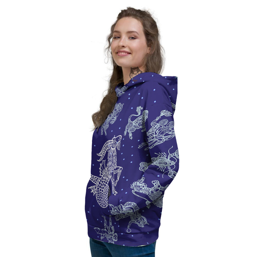 Signs Astrological And Capricorn Print Women's Hoodie-grizzshop
