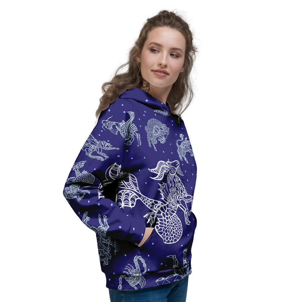 Signs Astrological And Capricorn Print Women's Hoodie-grizzshop